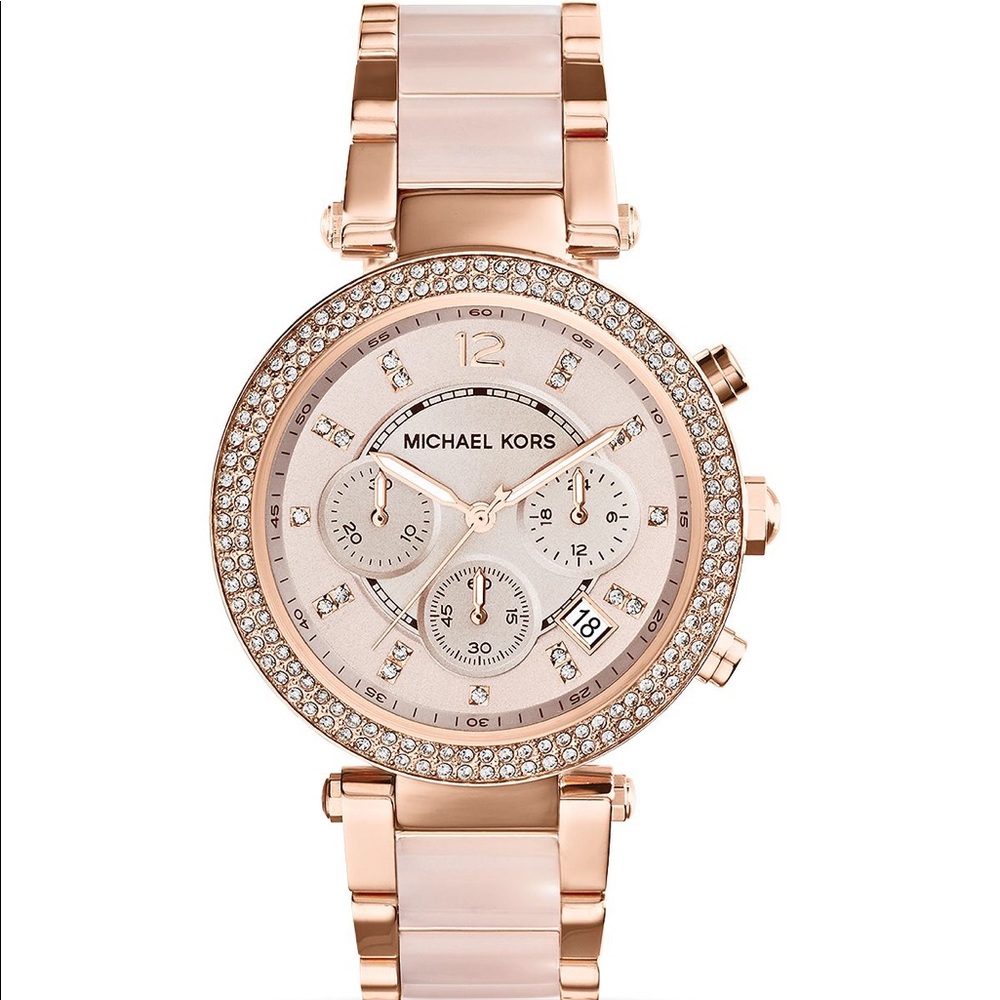 Blush Acetate & Rose Gold Tone Watch, 39mm